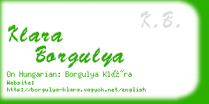 klara borgulya business card